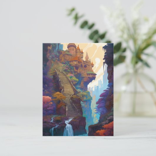 Magical Fantasy Castle Postkarte (Stehend Vorderseite)