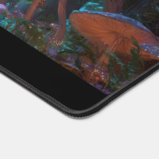 Magical Fantasy Enchanted Blue Mushroom Forest Schreibtischunterlage (Ecke)