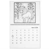 Magical Fantasy Unicorn Coloring Calendar Kalender (Mär 2026)