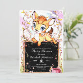Magical Fawn Baby Dusche Einladung (Stehend Vorderseite)