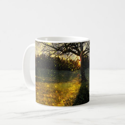 Magical fireflies dreamy landscape kaffeetasse (Vorderseite Links)
