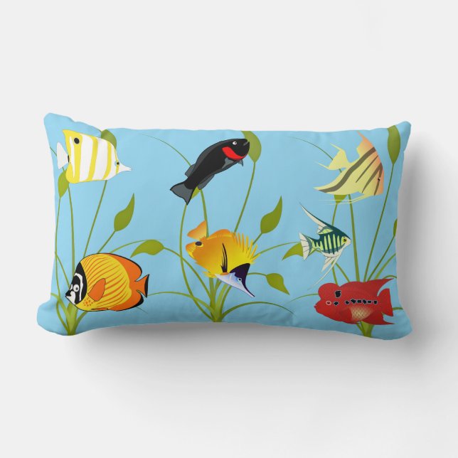 Magical Fish and Plants Ocean Lumbar Pillow Lendenkissen (Vorderseite)