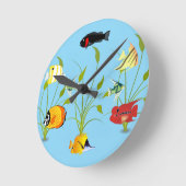 Magical Fish and Plants Ocean Round Clock Runde Wanduhr (Winkel)