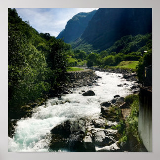 Magical Fjord Village in Norwegen Poster
