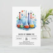 Magical Flask Experimental Scientist zum Geburtsta Einladung (Stehend Vorderseite)