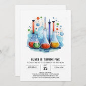 Magical Flask Experimental Scientist zum Geburtsta Einladung (Vorne/Hinten)