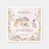 Magical Floral Fairy Birthday Napkins Serviette (Vorderseite)