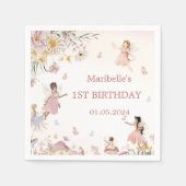 Magical Floral Fairy Birthday Napkins Serviette (Vorderseite)