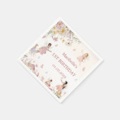 Magical Floral Fairy Birthday Napkins Serviette (Ecke)