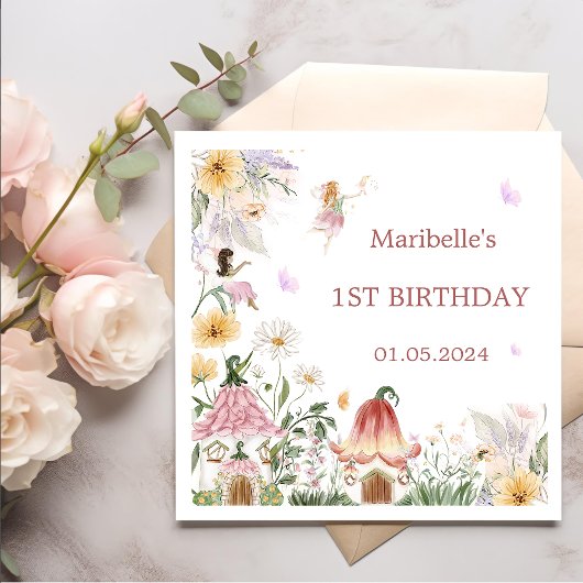 Magical Floral Fairy Birthday Napkins Serviette
