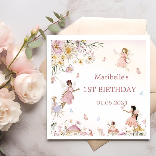 Magical Floral Fairy Birthday Napkins Serviette