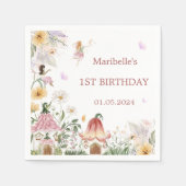Magical Floral Fairy Birthday Napkins Serviette (Vorderseite)