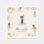 Magical Floral Fairy Birthday Serviette (Vorderseite)