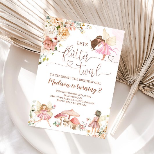Magical Floral Fairy Princess Birthday Einladung