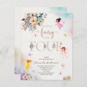 Magical Floral Fairy Princess dreht vier Wetten Einladung (Vorne/Hinten)