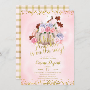 Magical Floral Little Pumpkin Girl Babydusche Einladung