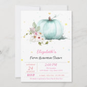 Magical Floral Pumpkin Stars Geburtstag Einladung (Vorderseite)