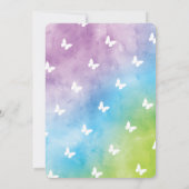 Magical Floral Unicorn Baby Boy Dusche Einladung (Rückseite)