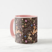 Magical Folk Art Deer in a Woodland Forest Tasse (Vorderseite Links)