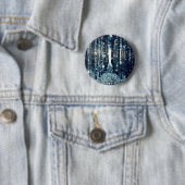 Magical Forest Aquamarin Gray Elegante Button (Beispiel)
