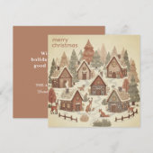 Magical Forest Boho Christmas Feiertagskarte (Vorne/Hinten)