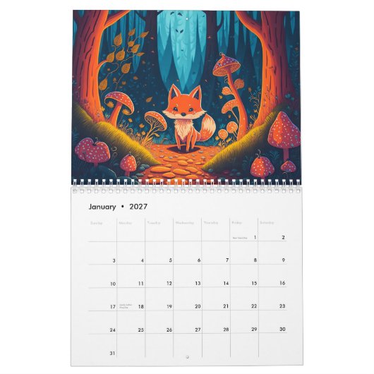 Magical Forest Creatures Fantasy 2026 Calendar Kalender (Jan 2027)