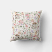 Magical Forest Fairy Floral Pilz Kinderzimmer Kissen (Rückseite)