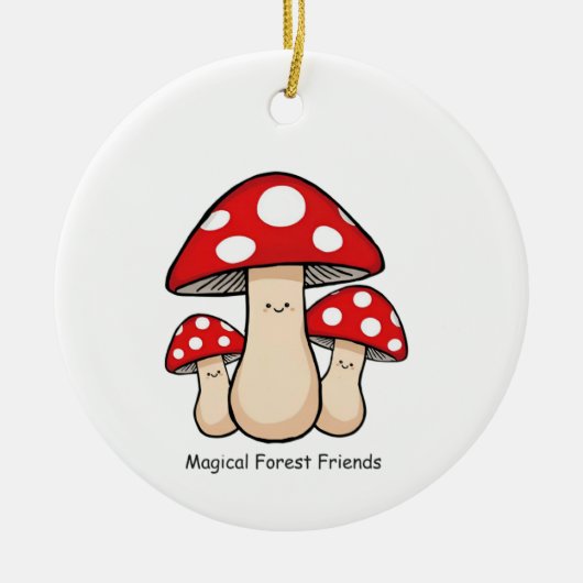Magical Forest Friends – Cute Illustration Keramik Ornament (Vorne)