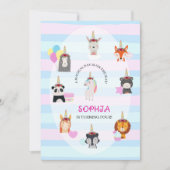 "Magical Forest Friends" Einhorn Geburtstag Einladung (Vorderseite)