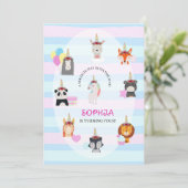 "Magical Forest Friends" Einhorn Geburtstag Einladung (Stehend Vorderseite)