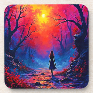 Magical Forest Girls Solitude Design Getränkeuntersetzer