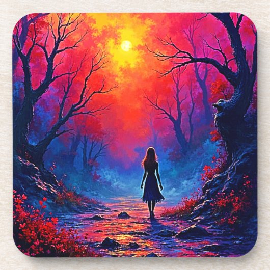 Magical Forest Girls Solitude Design Getränkeuntersetzer (Vorderseite)