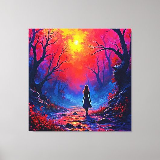 Magical Forest Girls Solitude Design Leinwanddruck (Vorderseite)