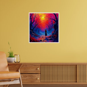 Magical Forest Girls Solitude Design Poster