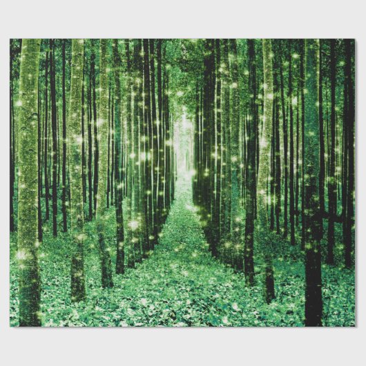 Magical Forest Green Mystery Geschenkpapier (Flach)
