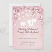 Magical Forest ONEderland Girl 1. Geburtstag Einladung (Vorderseite)