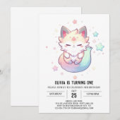 Magical Fox 1. Geburtstag Einladung (Vorne/Hinten)