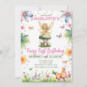 Magical Garden Fairy 1. Geburtstag Einladung (Vorderseite)