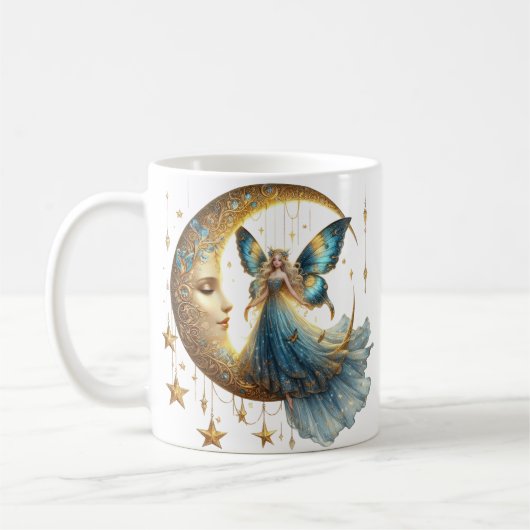 Magical Gift for Her - Fairy & Moon Coffee Cup Kaffeetasse (Links)