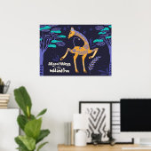 Magical Giraffe Folk Art Poster (Heimbüro)