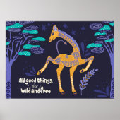 Magical Giraffe Folk Art Poster (Vorne)