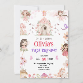 Magical Girls Fairy 1st Birthday Invitation Einladung