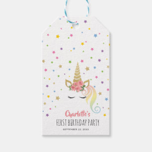 Magical Girly Unicorn & Stars Personalisiert Geschenkanhänger