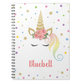 Magical Girly Unicorn & Stars Personalisiert Notizblock (Vorderseite)