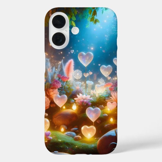 Magical Glowing Flowers Heart Garden Case-Mate iPhone Hülle (Rückseite)