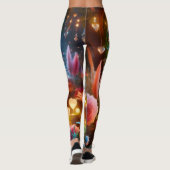Magical Glowing Flowers Heart Garden  Leggings (Rückseite)