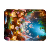 Magical Glowing Flowers Heart Garden  Magnet (Horizontal)