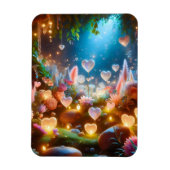 Magical Glowing Flowers Heart Garden  Magnet (Vertikal)