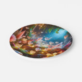 Magical Glowing Flowers Heart Garden  Pappteller (Schrägansicht)