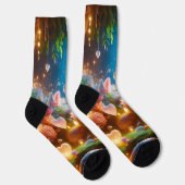Magical Glowing Flowers Heart Garden  Socken (Rechts)